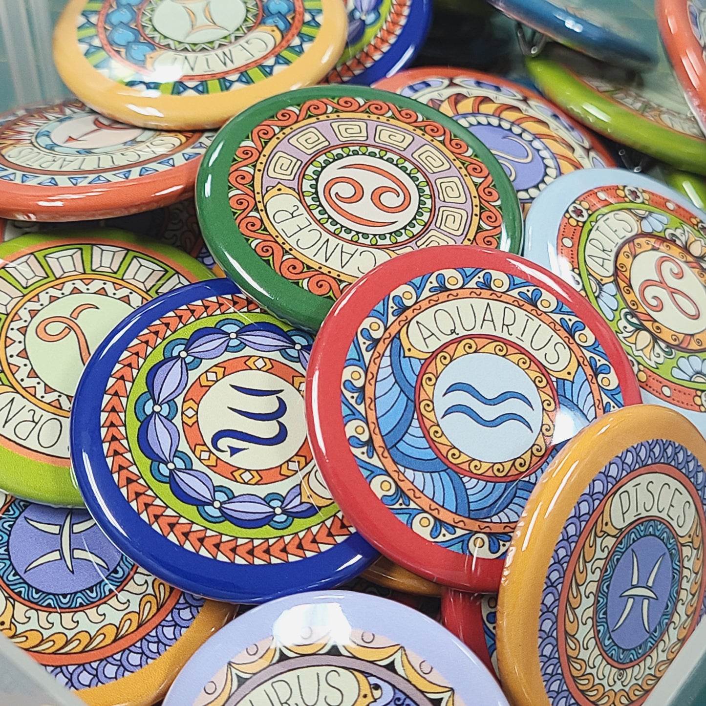 Zodiac Magnets - Bulk (5 of Each Design) - 1.50" Diameter