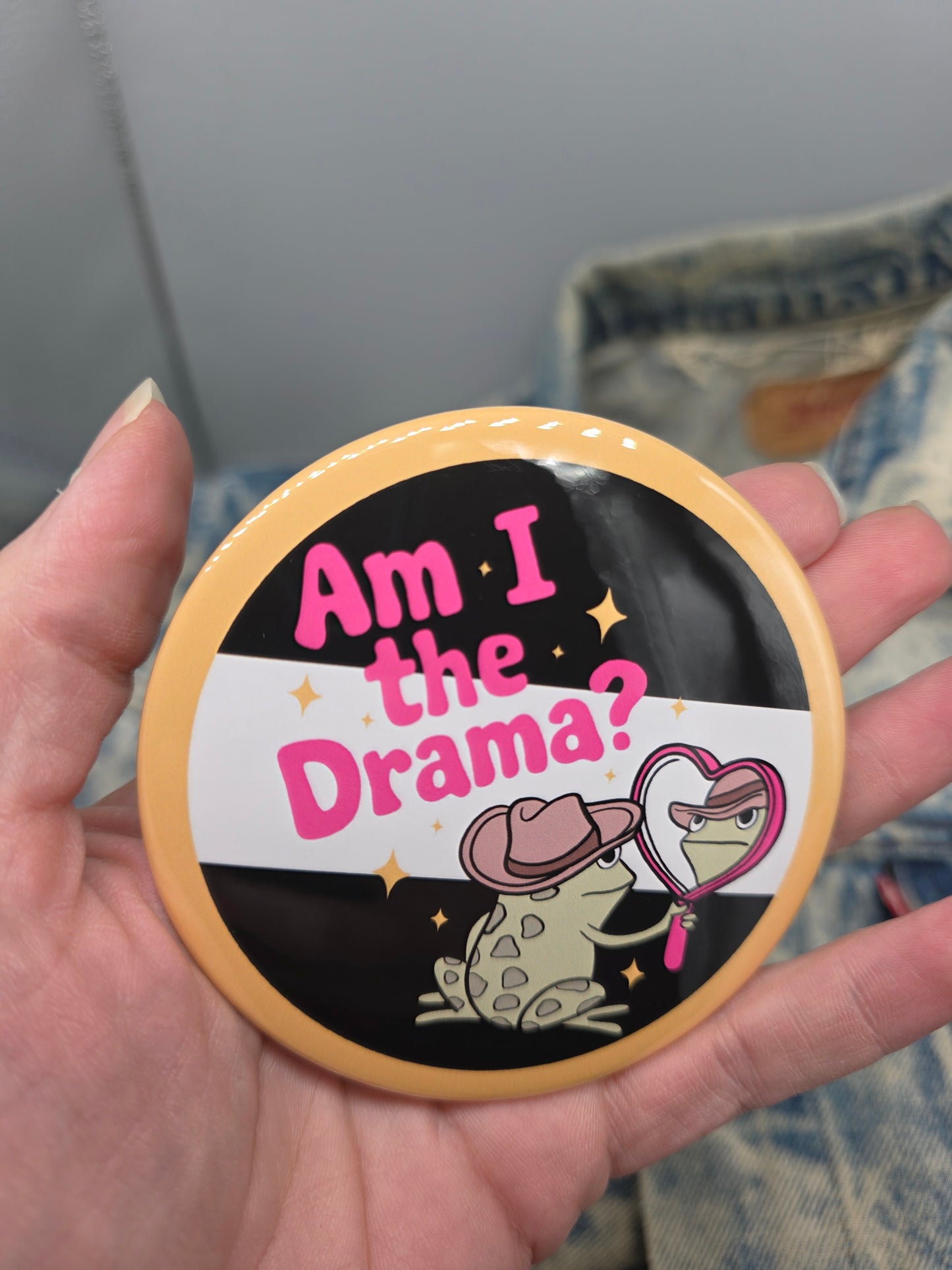 Big Pin! Am I the Drama? - 3.5" Jumbo Button