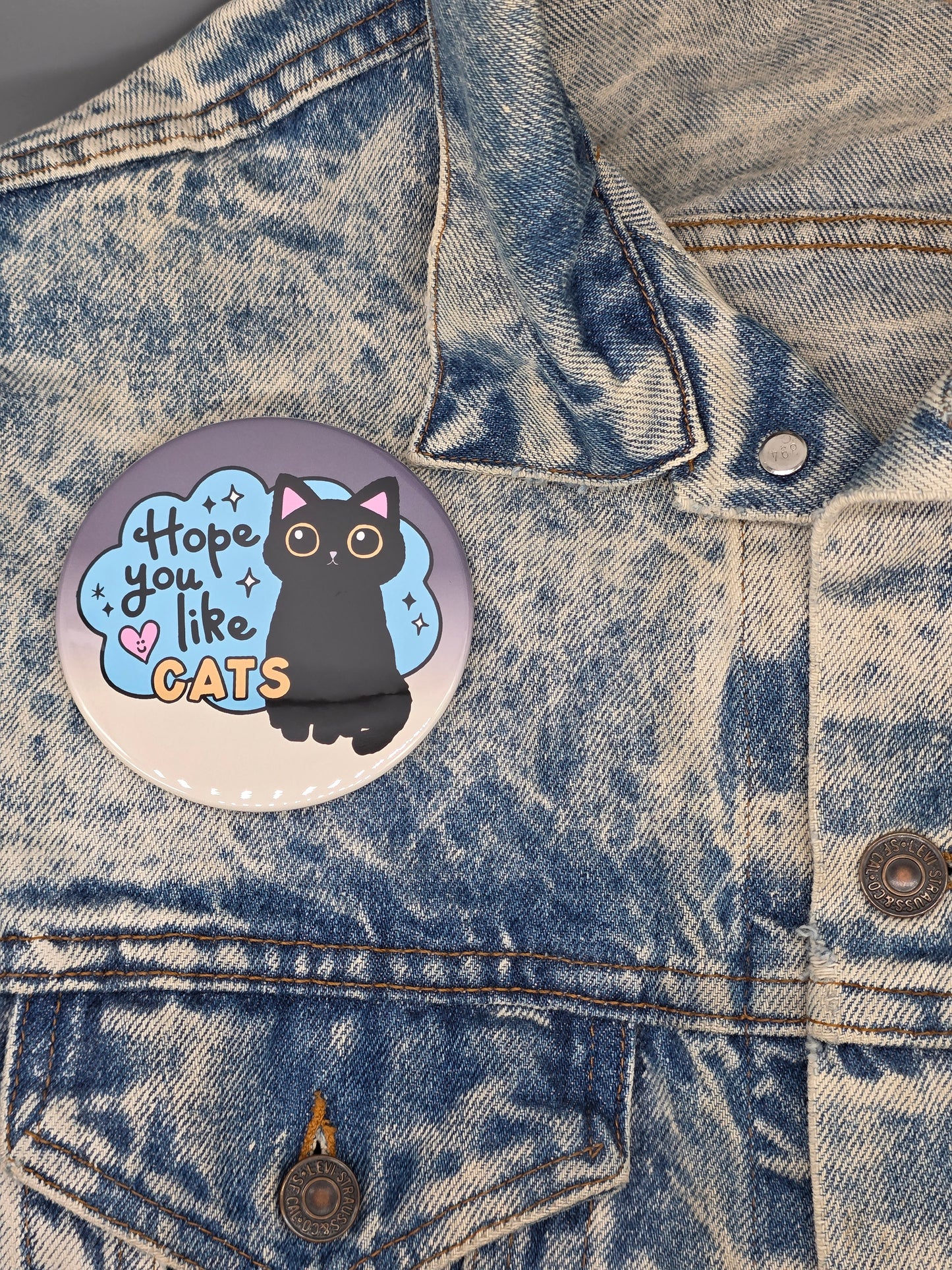 Big Pin! Hope You Like Cats - 3.5" Jumbo Button