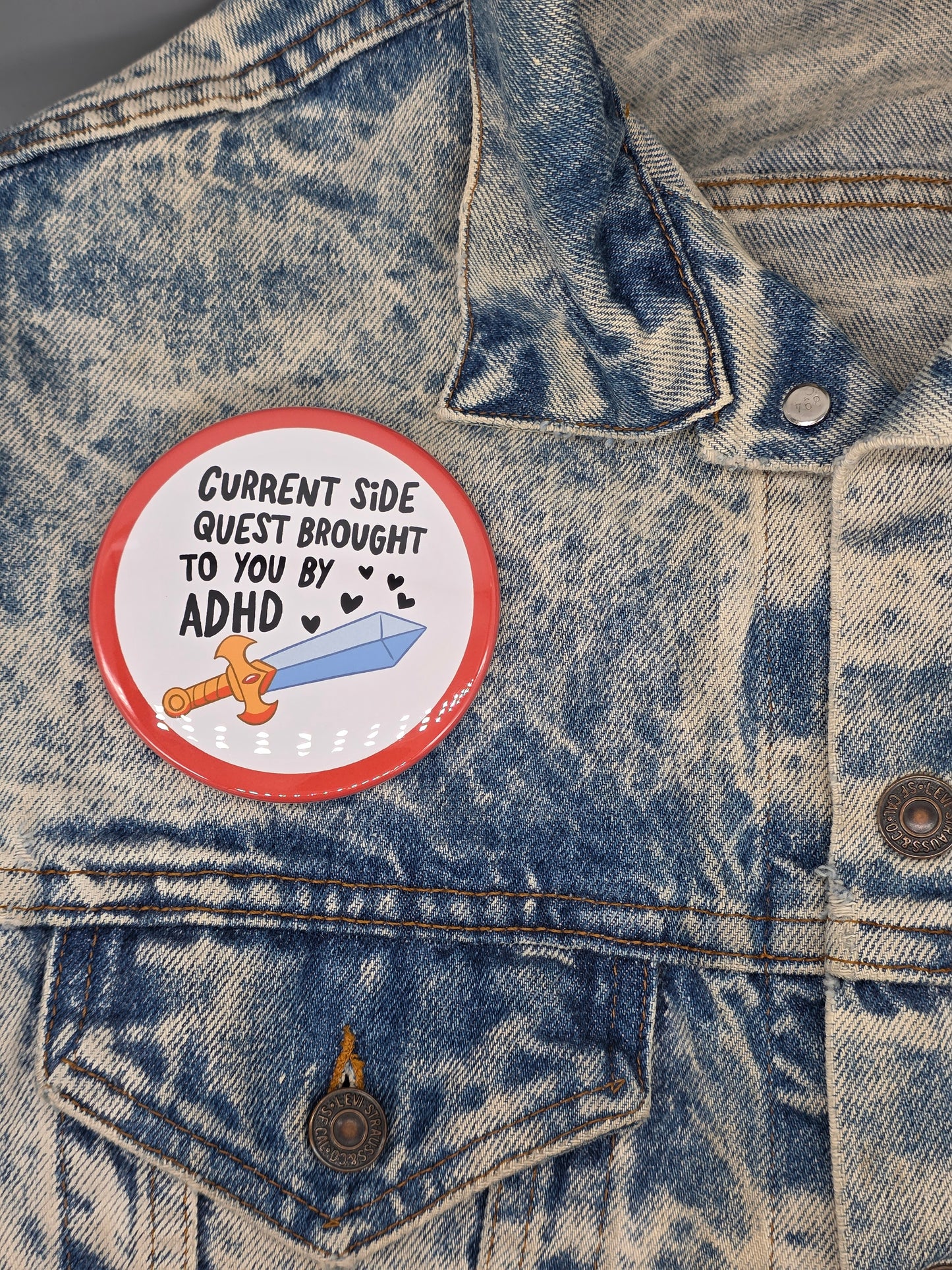 Big Pin! ADHD Side Quest - 3.5" Jumbo Button