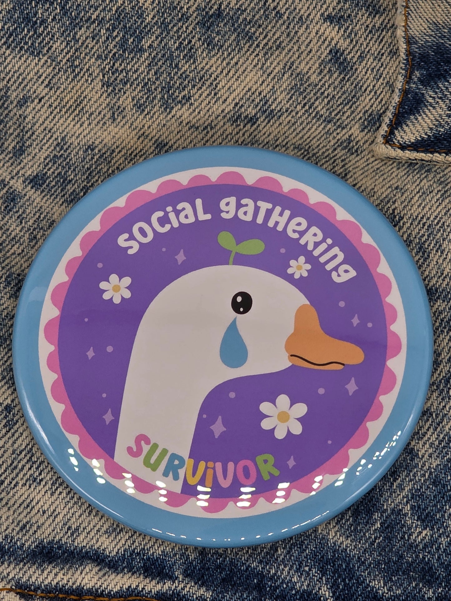 Big Pin! Introvert Goose - 3.5" Jumbo Button