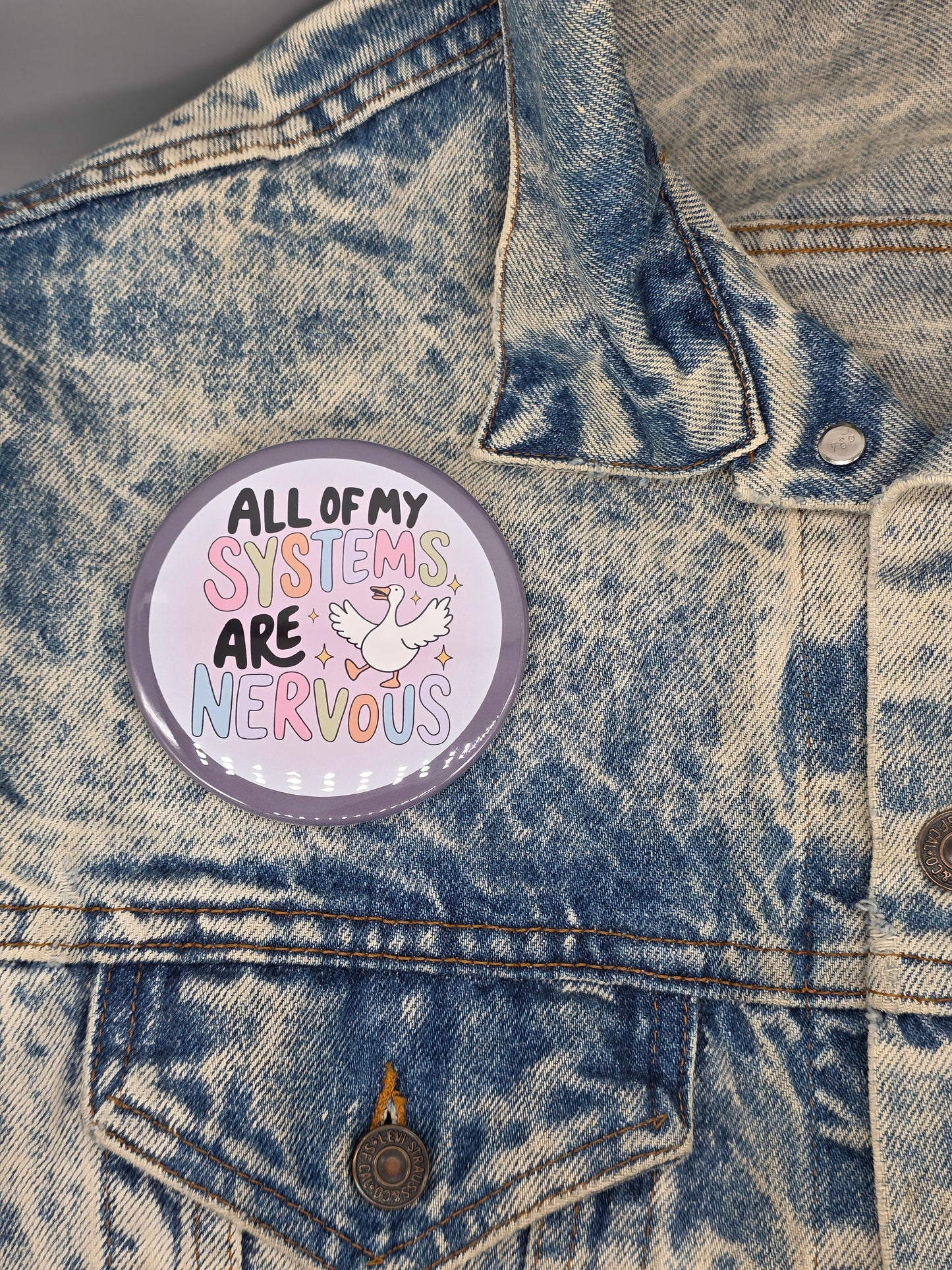 Big Pin! Nervous Systems Goose - 3.5" Jumbo Button