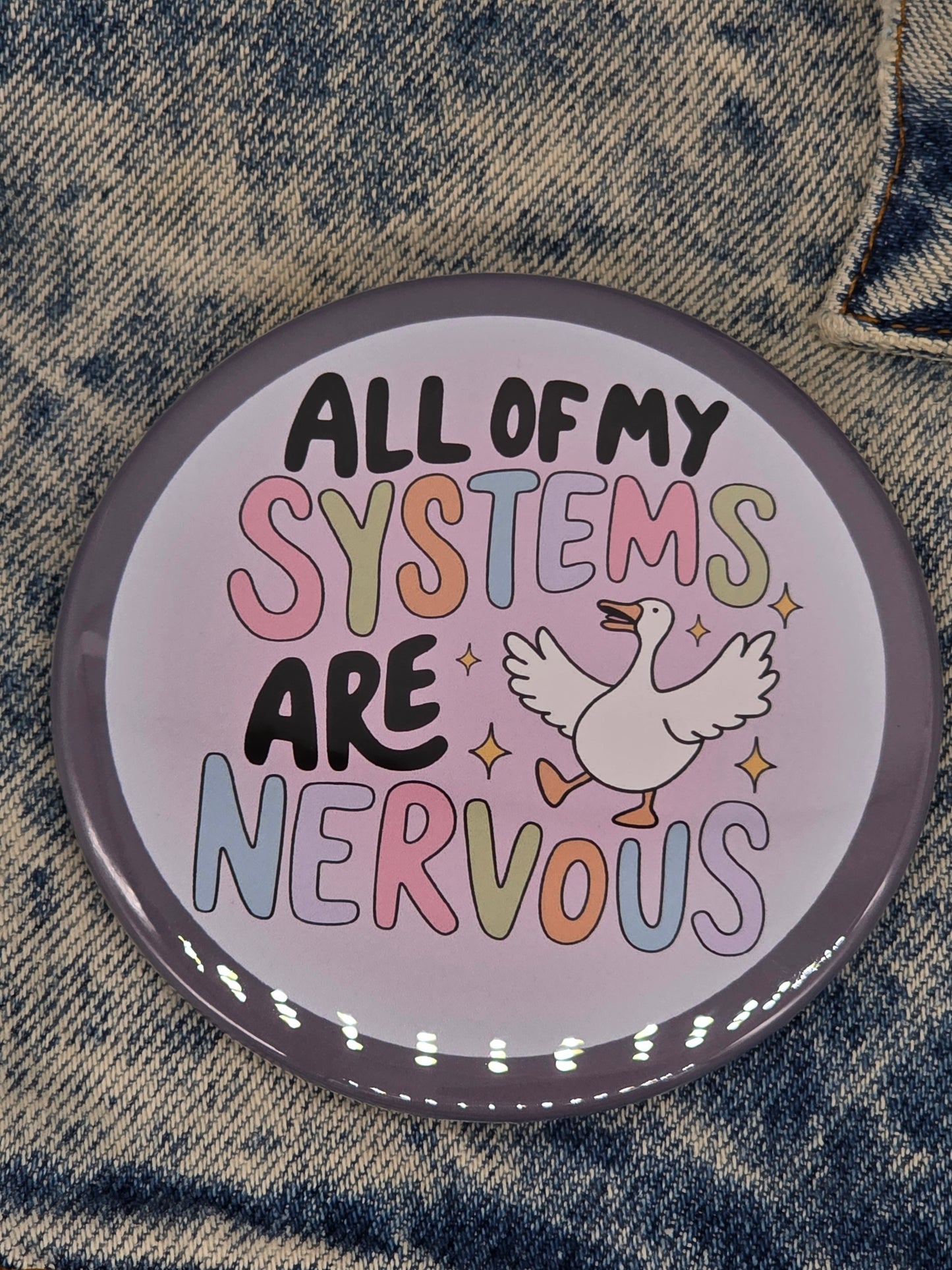Big Pin! Nervous Systems Goose - 3.5" Jumbo Button