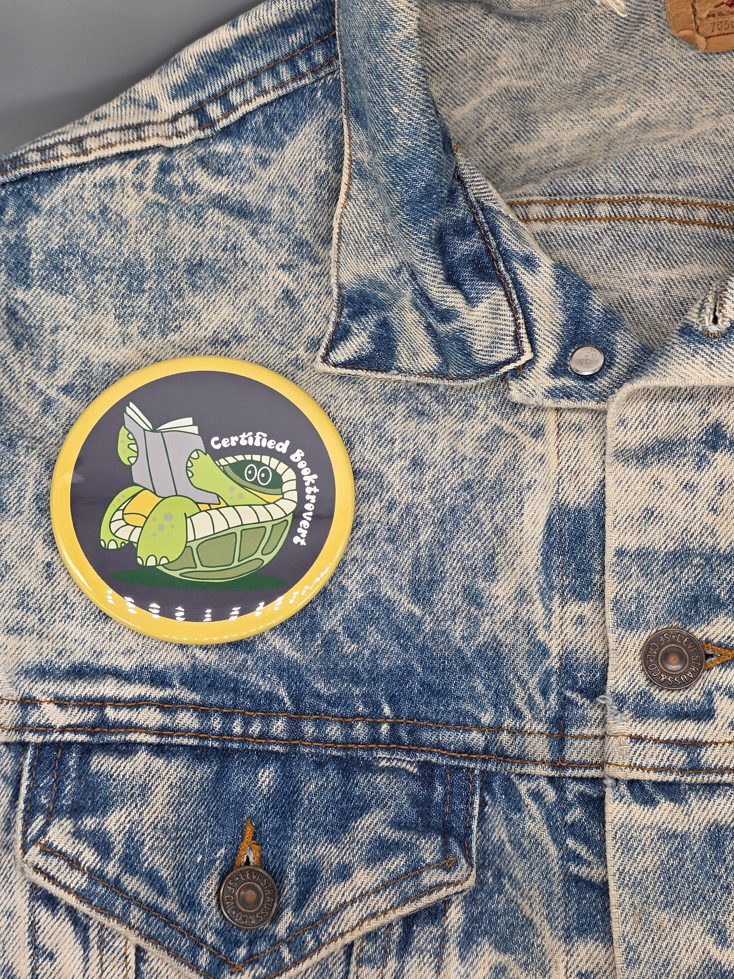 Big Pin! Introvert Turtle - 3.5" Jumbo Button