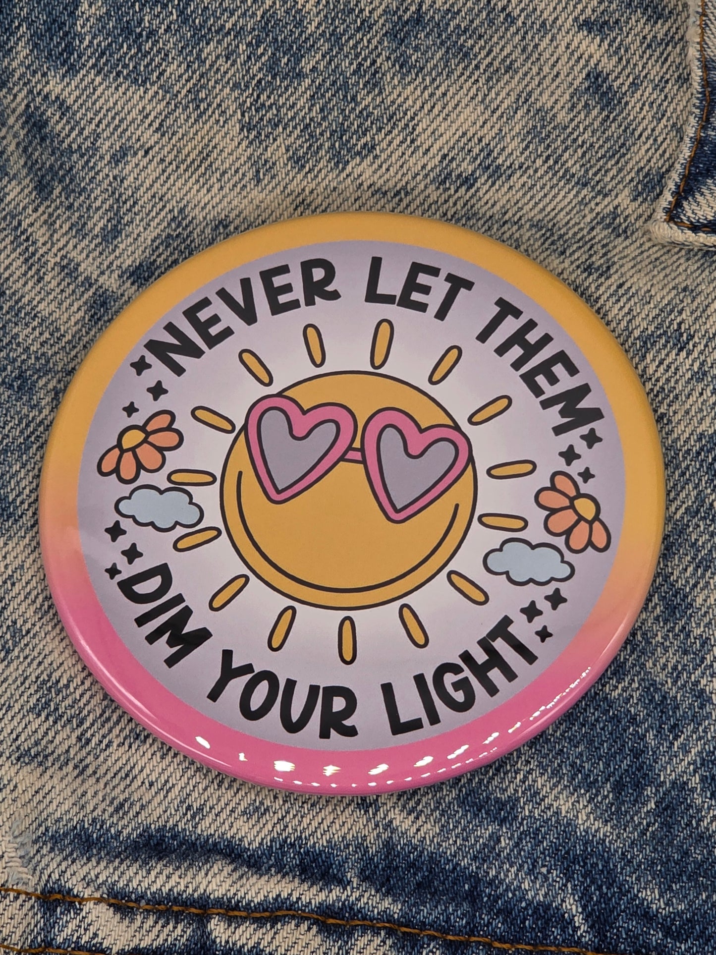 Big Pin! Happy Sun - 3.5" Jumbo Button