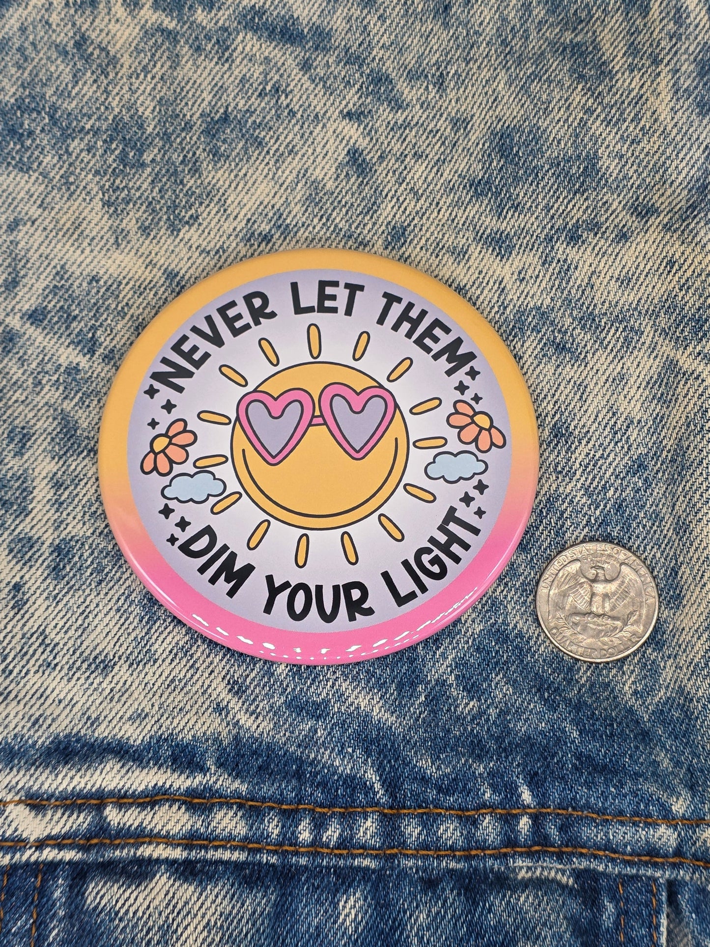 Big Pin! Happy Sun - 3.5" Jumbo Button