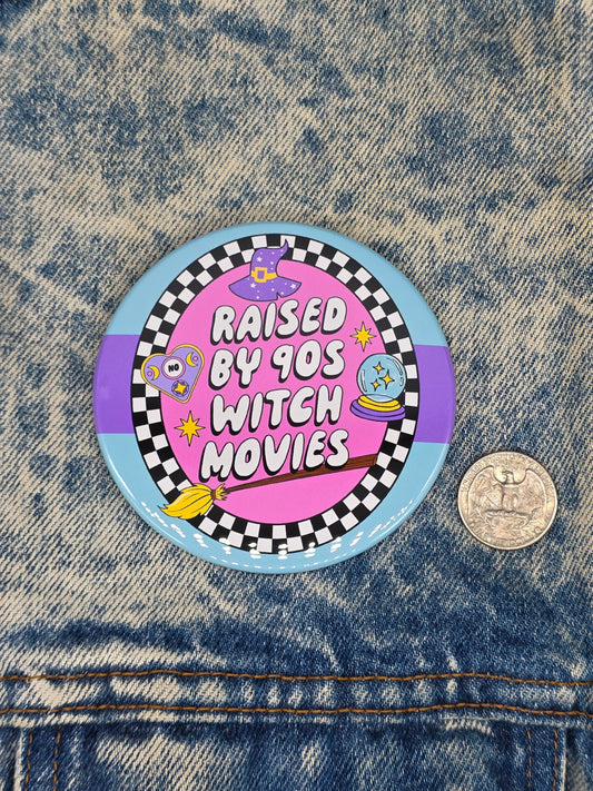 Big Pin! 90s Witch Movies - 3.5" Jumbo Button