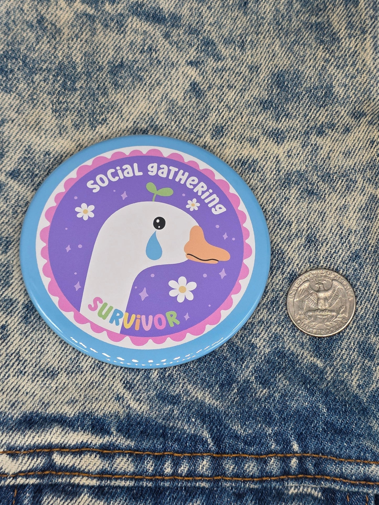 Big Pin! Introvert Goose - 3.5" Jumbo Button
