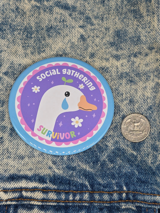 Big Pin! Introvert Goose - 3.5" Jumbo Button