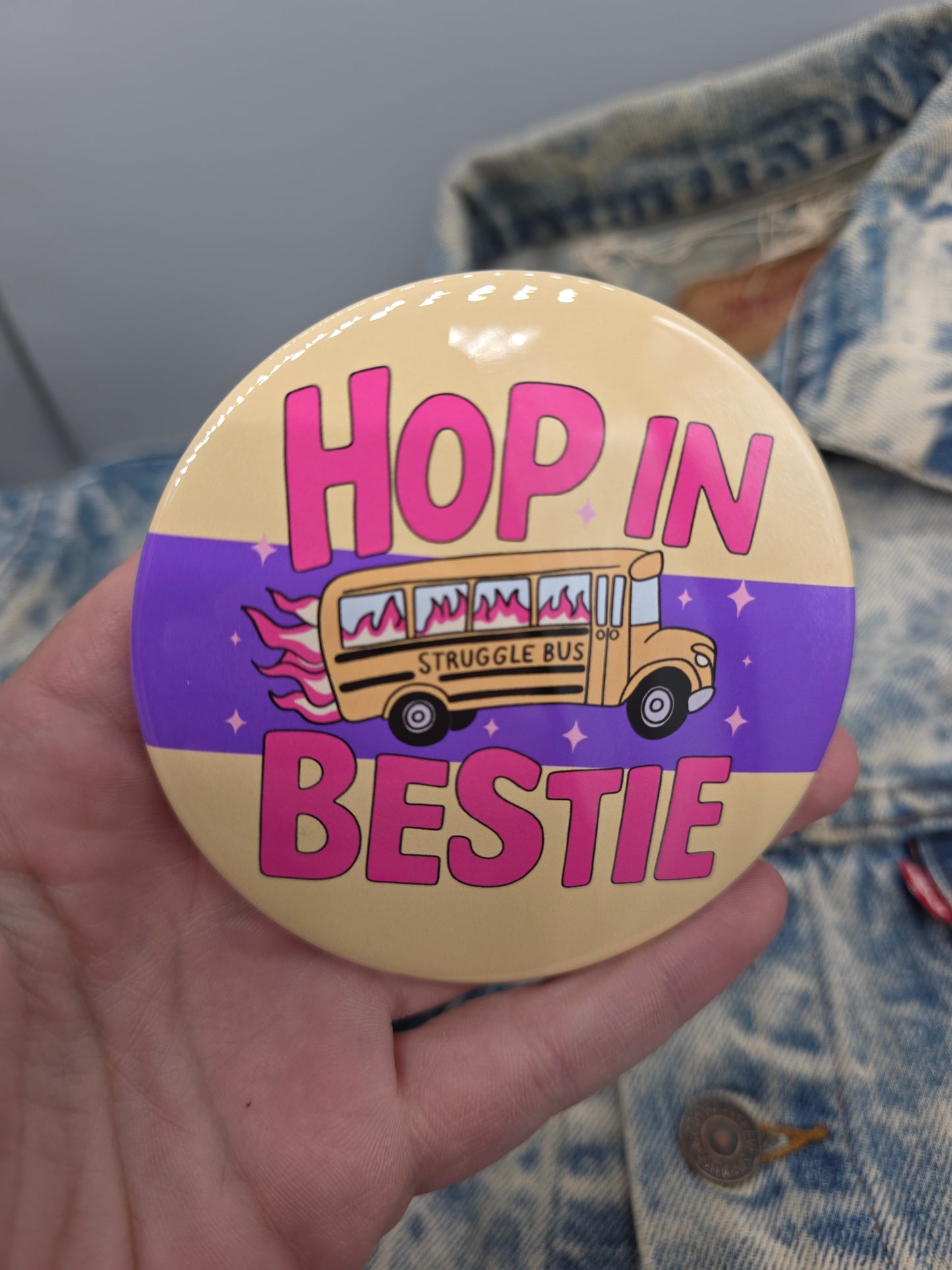 Big Pin! Struggle Bus Bestie - 3.5" Jumbo Button