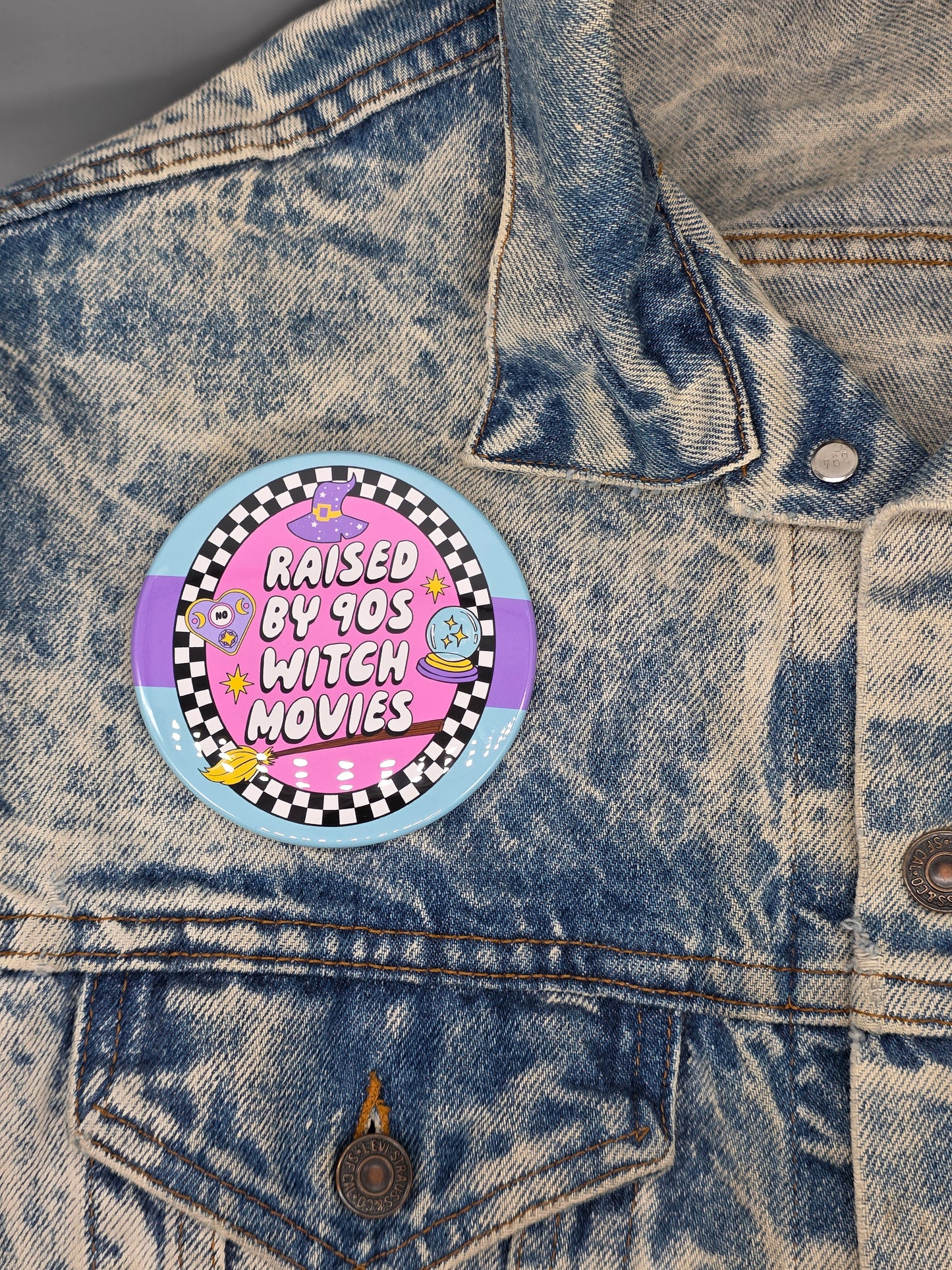 Big Pin! 90s Witch Movies - 3.5" Jumbo Button