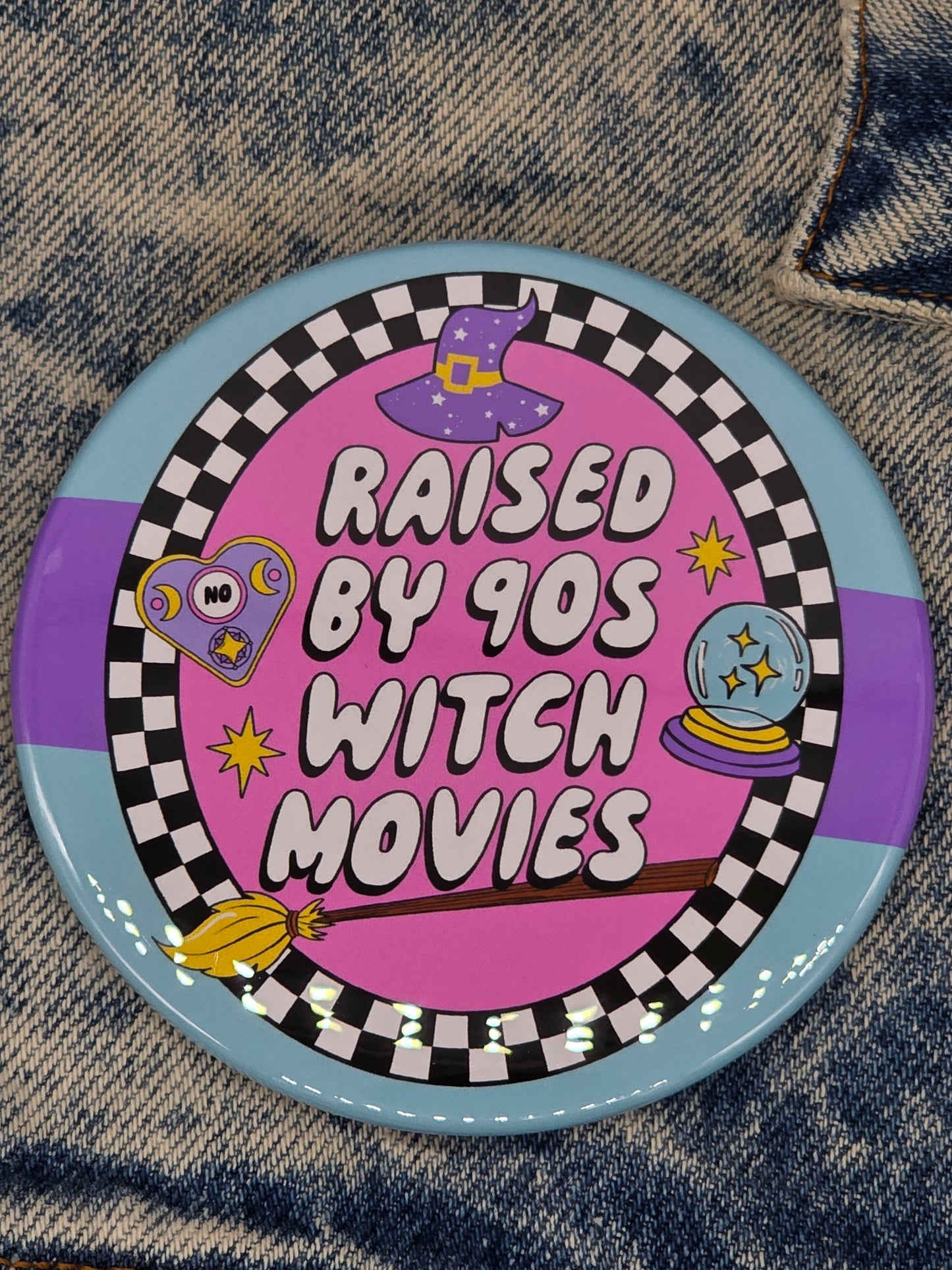 Big Pin! 90s Witch Movies - 3.5" Jumbo Button