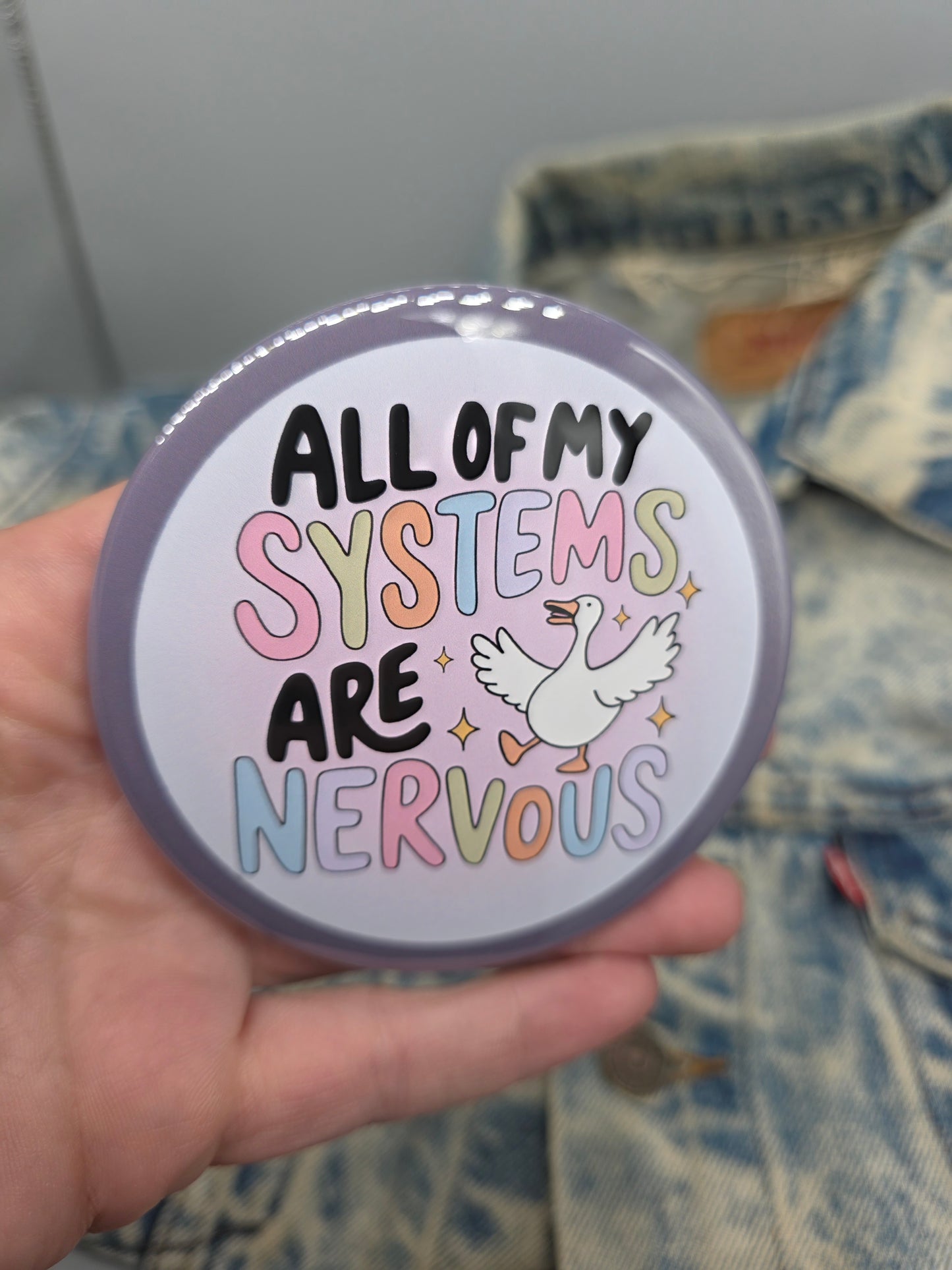Big Pin! Nervous Systems Goose - 3.5" Jumbo Button