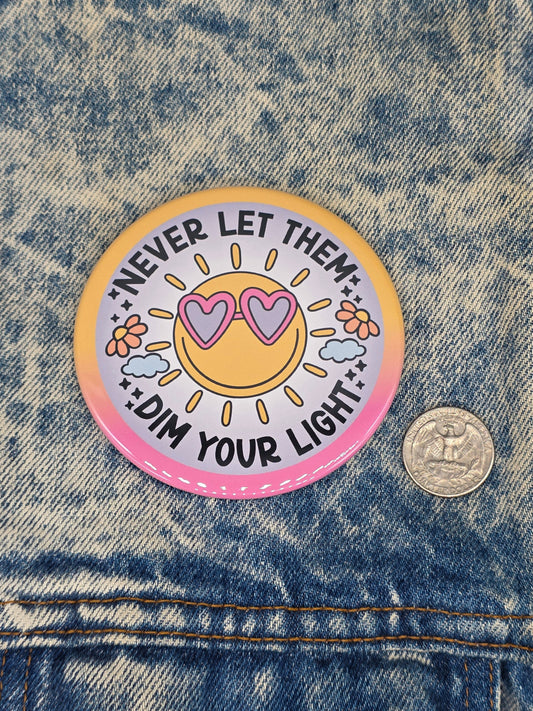 Big Pin! Happy Sun - 3.5" Jumbo Button