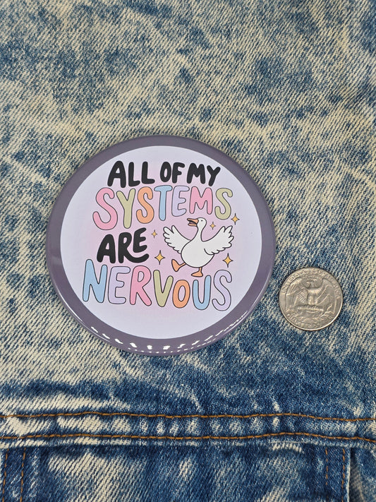 Big Pin! Nervous Systems Goose - 3.5" Jumbo Button