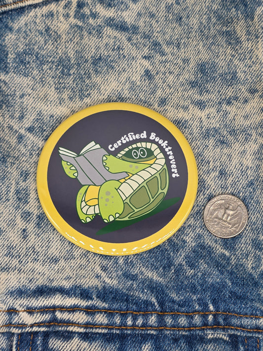 Big Pin! Introvert Turtle - 3.5" Jumbo Button