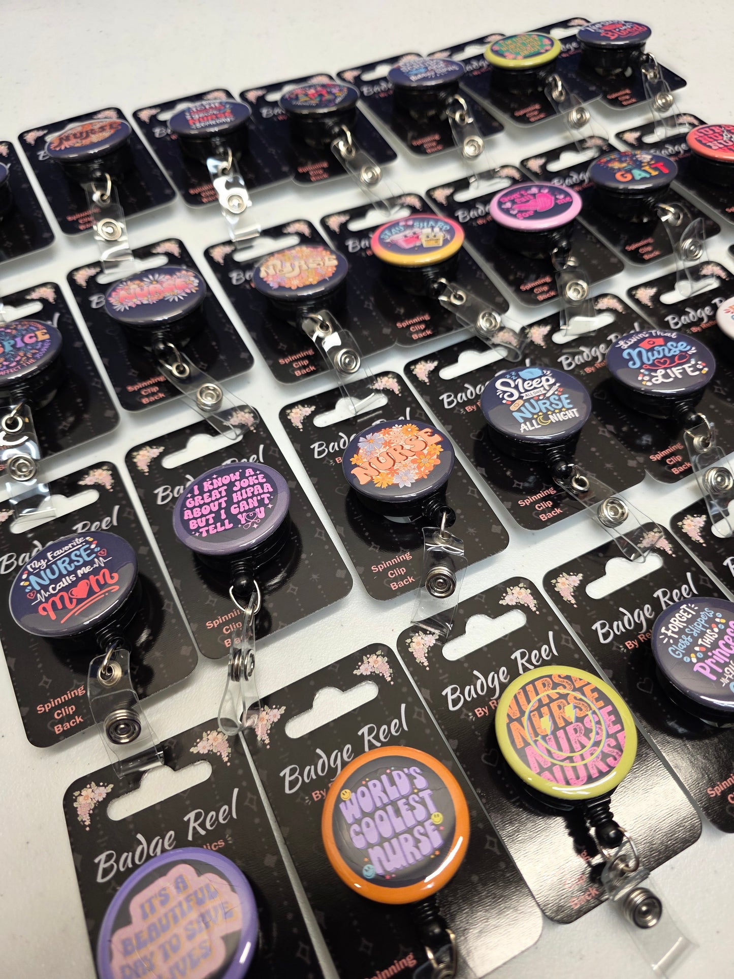 Badge Reels for Nurses (29 Piece Bundle, 1.5") - Retractable Swivel Back Alligator Clip
