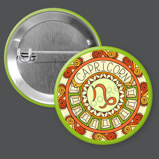 Capricorn: Colorful Astrology Sign - 1.5" or 2.25", Pin or Magnet