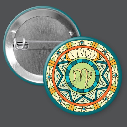 Virgo: Colorful Astrology Sign - 1.5" or 2.25", Pin or Magnet